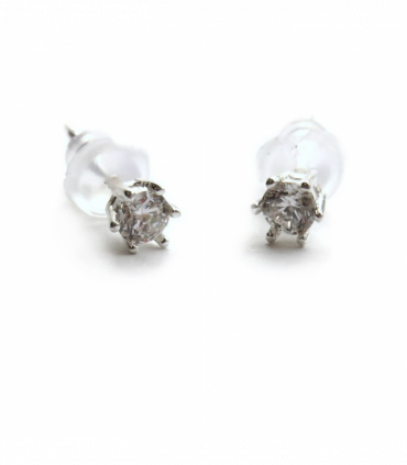 Sterling Silver Diamante Stud Earrings