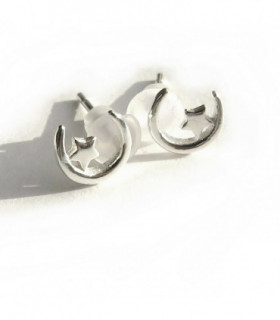 Sterling Silver Moon & Star Earrings
