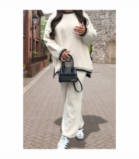 Stitched Stylish 2-Piece Knitted Lounge Co-Ord Set - Ultimate Comfort