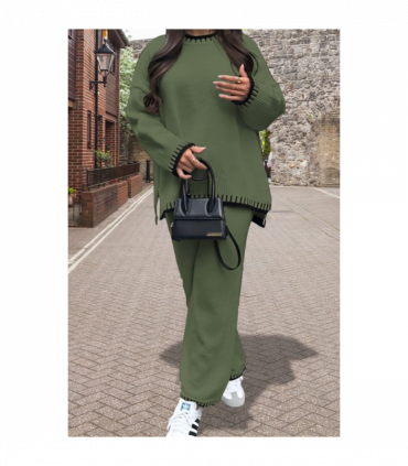 Stitched Stylish 2-Piece Knitted Lounge Co-Ord Set - Ultimate Comfort