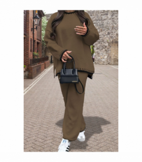 Stitched Stylish 2-Piece Knitted Lounge Co-Ord Set - Ultimate Comfort