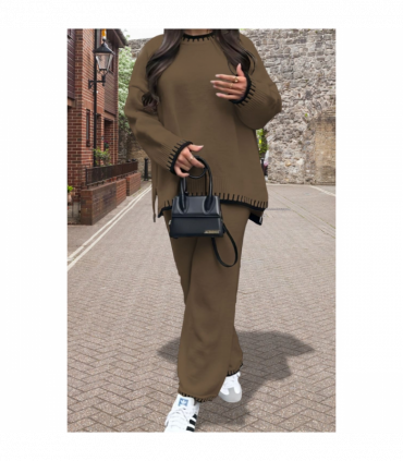 Stitched Stylish 2-Piece Knitted Lounge Co-Ord Set - Ultimate Comfort