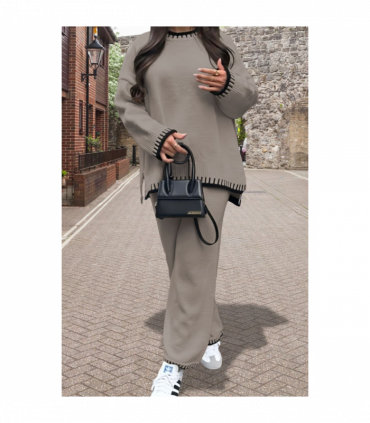 Stitched Stylish 2-Piece Knitted Lounge Co-Ord Set - Ultimate Comfort