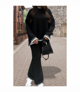 Stitched Stylish 2-Piece Knitted Lounge Co-Ord Set - Ultimate Comfort