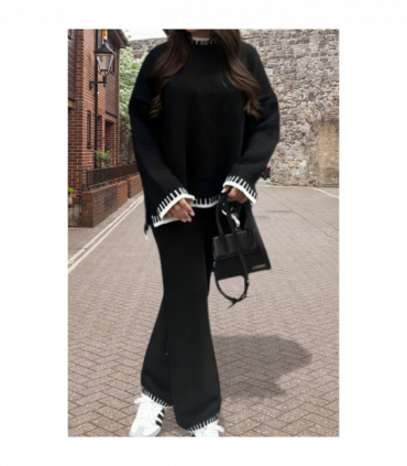 Stitched Stylish 2-Piece Knitted Lounge Co-Ord Set - Ultimate Comfort