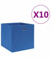 vidaXL Storage Boxes 10 pcs Non-woven Fabric 28x28x28 cm Blue