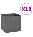 vidaXL Storage Boxes 10 pcs Non-woven Fabric 28x28x28 cm Grey