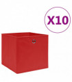 vidaXL Storage Boxes 10 pcs Non-woven Fabric 28x28x28 cm Red