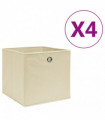 vidaXL Storage Boxes 4 pcs Non-woven Fabric 28x28x28 cm Cream