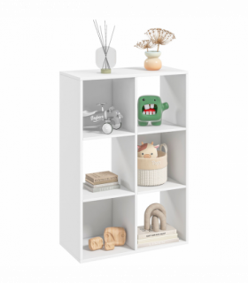 Storage Cabinet Bookcase 6 Cube Organiser Shelves White