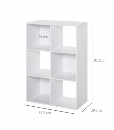 Storage Cabinet Bookcase 6 Cube Organiser Shelves White