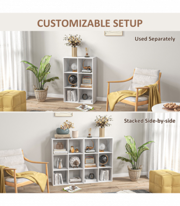 Storage Cabinet Bookcase 6 Cube Organiser Shelves White