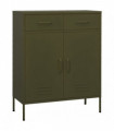 Storage Cabinet Olive Green 80x35x101.5 cm Steel