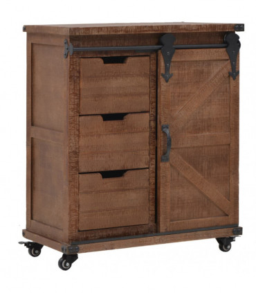 Storage Cabinet Solid Fir Wood 64x33.5x75 cm Brown