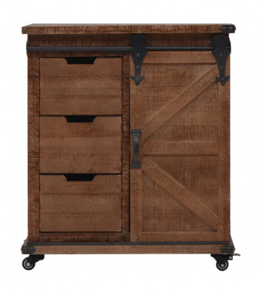 Storage Cabinet Solid Fir Wood 64x33.5x75 cm Brown
