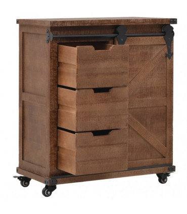 Storage Cabinet Solid Fir Wood 64x33.5x75 cm Brown