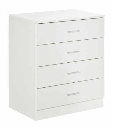 Storage Cabinet Vertical Drawer Chest of 4 w/ Metal Rails Anti-Tip