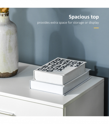 Storage Cabinet Vertical Drawer Chest of 4 w/ Metal Rails Anti-Tip