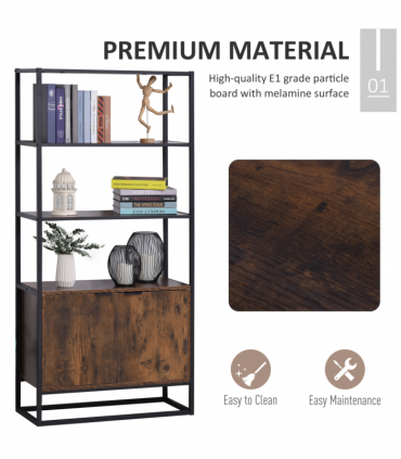 Storage Cabinet with 3 Open Shelves Cupboard for Livingroom Bedroom