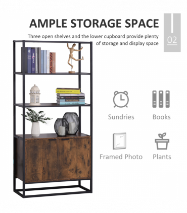 Storage Cabinet with 3 Open Shelves Cupboard for Livingroom Bedroom