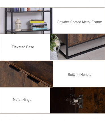 Storage Cabinet with 3 Open Shelves Cupboard for Livingroom Bedroom