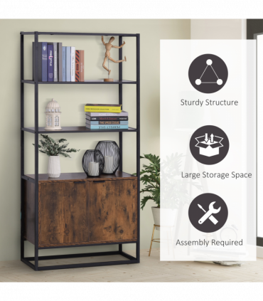 Storage Cabinet with 3 Open Shelves Cupboard for Livingroom Bedroom