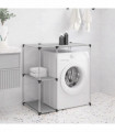 Storage Rack over Washing Machine Grey 87x55x90.5 cm Iron