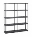 Storage Shelf 5-Tier Black 142x38x170 cm Plastic