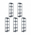 Storage Shelf Racks 5 pcs Black 125 kg 60x30x180 cm Plastic