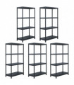Storage Shelf Racks 5 pcs Black 60x30x138 cm Plastic