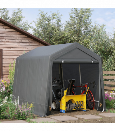 Storage Tent, Heavy Duty Metal Frame 2.8x2.4x2.4m, Dark Grey