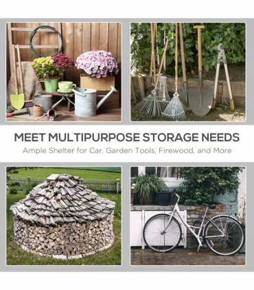 Storage Tent, Heavy Duty Metal Frame 2.8x2.4x2.4m, Dark Grey