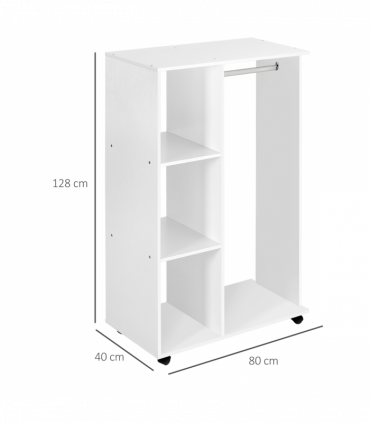 Storage Wardrobe White with Shelves
