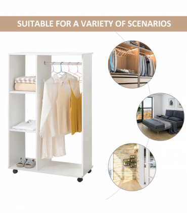 Storage Wardrobe White with Shelves