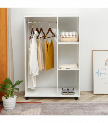 Storage Wardrobe White with Shelves