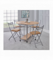 Stowaway 4 seat dining set - Oak / Silver