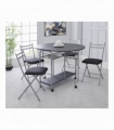 Stowaway 4 seat dining set - black / silver