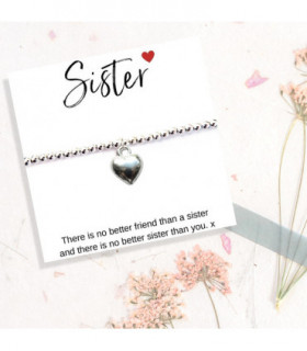 Stretch Beaded Bracelet & Sister Message Card