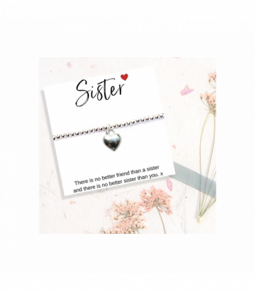 Stretch Beaded Bracelet & Sister Message Card