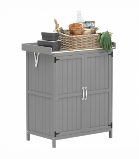 Sturdy Garden Storage Bench with Stainless Steel Top & Easy Access