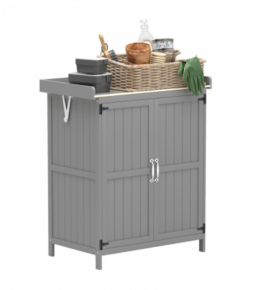 Sturdy Garden Storage Bench with Stainless Steel Top & Easy Access