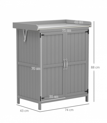 Sturdy Garden Storage Bench with Stainless Steel Top & Easy Access