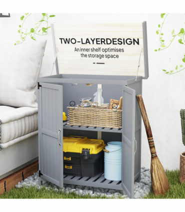 Sturdy Garden Storage Bench with Stainless Steel Top & Easy Access