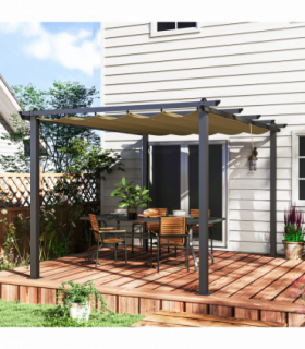 Stylish Aluminium Pergola with Retractable Canopy for Outdoor Spaces