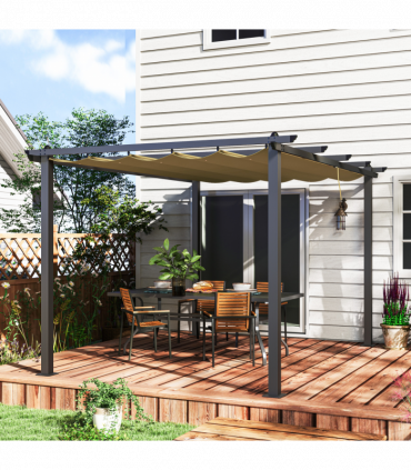 Stylish Aluminium Pergola with Retractable Canopy for Outdoor Spaces