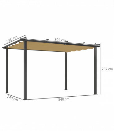 Stylish Aluminium Pergola with Retractable Canopy for Outdoor Spaces