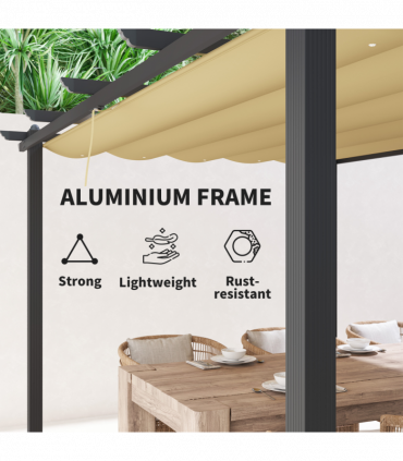 Stylish Aluminium Pergola with Retractable Canopy for Outdoor Spaces