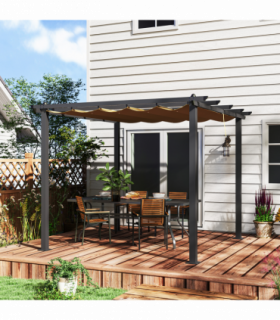 Stylish Aluminium Pergola with Retractable Canopy for Outdoor Spaces