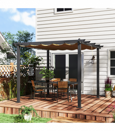 Stylish Aluminium Pergola with Retractable Canopy for Outdoor Spaces