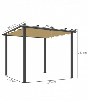 Stylish Aluminium Pergola with Retractable Canopy for Outdoor Spaces